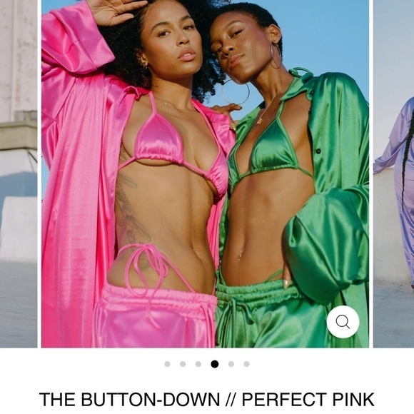 𝅺BARBIECORE Laina Rauma hot Pink pants Small club bed satin drawstring trouser - Picture 5 of 8